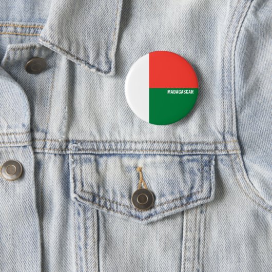 Madagaskar Vlag Inscriptie White Red Green Ronde Button 5,7 Cm (In situ)