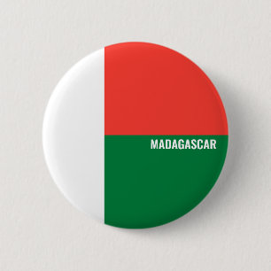 Madagaskar Vlag Inscriptie White Red Green Ronde Button 5,7 Cm