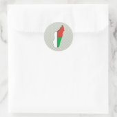 Madagaskar Vlag Kaart op ware grootte Ronde Sticker (Tas)