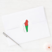 Madagaskar vlag kaart ronde sticker (Envelop)