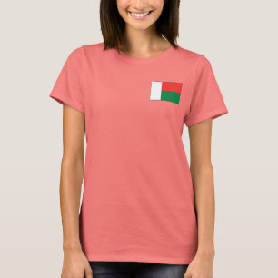 Madagaskar-vlag + kaart T-shirt