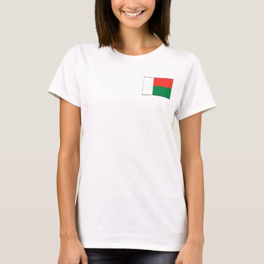 Madagaskar-vlag + kaart T-shirt (Voorkant)