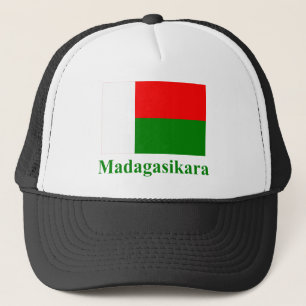 Madagaskar-vlag met naam in Madagaskar Trucker Pet