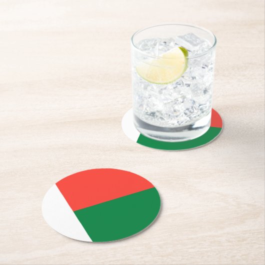 Madagaskar-vlag Ronde Kartonnen Onderzetter (Insitu)