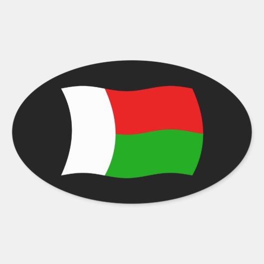 Madagaskar Vlag Sticker (Voorkant)