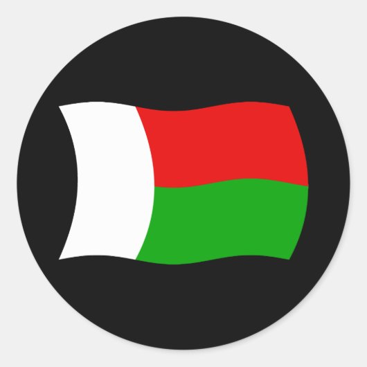 Madagaskar Vlag Sticker (Voorkant)