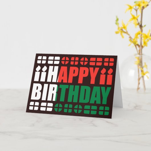 Madagaskar Vlag Verjaardag Kaart (Gele Bloem)