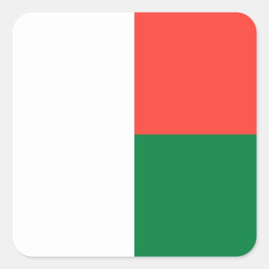 Madagaskar Vlag Vierkante Sticker (Voorkant)