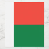Madagaskar-vlag Wijn Etiket (Enkel label)