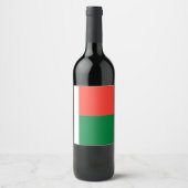 Madagaskar-vlag Wijn Etiket (Voorkant)