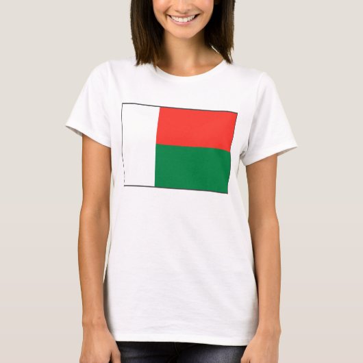 Madagaskar Vlag x Kaart T-shirt (Voorkant)