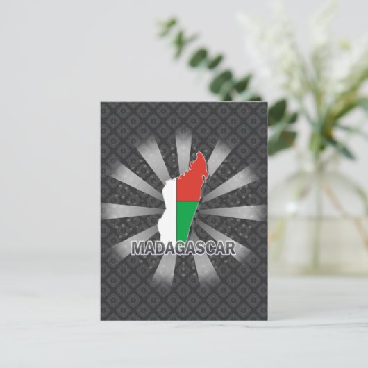 Madagaskar-vlaggenkaart 2.0 briefkaart (Staand voorkant)