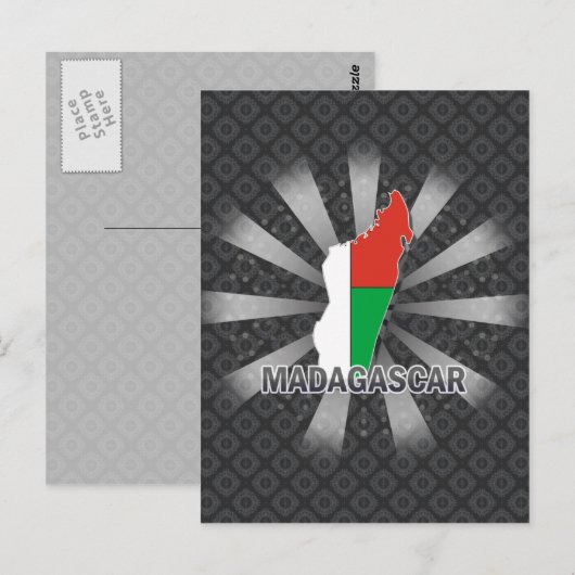 Madagaskar-vlaggenkaart 2.0 briefkaart (Voorkant / Achterkant)