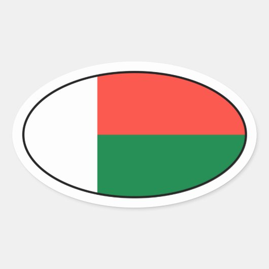 Madagaskar-vlaggenovale Sticker (Voorkant)