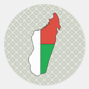 Madagaskar-vlaggenplattegrond Ronde Sticker