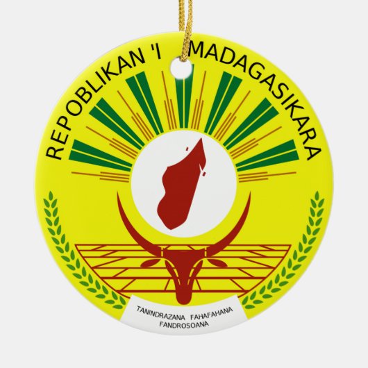 Madagaskar-wapenschild Keramisch Ornament (Voorkant)