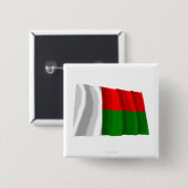 Madagaskar Waving Flag Vierkante Button 5,1 Cm (Voorkant /achterkant)