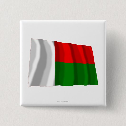 Madagaskar Waving Flag Vierkante Button 5,1 Cm (Voorkant)
