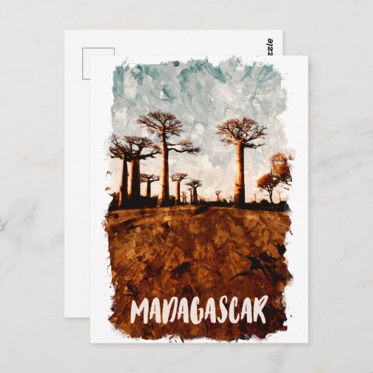 Madagaskarlaan van het Baobabs-landschap Briefkaart (Voorkant / Achterkant)
