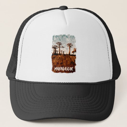 Madagaskarlaan van het Baobabs-landschap Trucker Pet (Voorkant)