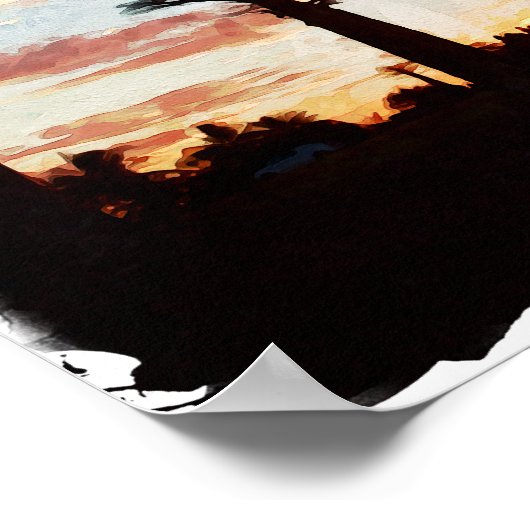 Madagaskarlaan van het Baobabs Panorama-Uitzicht Poster (Hoek)