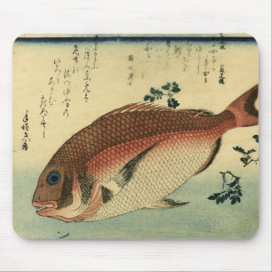 Madai of Red Tai - Hiroshige's Japanse visprint Muismat