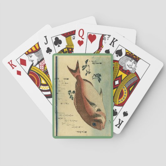 Madai of Red Tai - Hiroshige's Japanse visprint Pokerkaarten (Achterkant)