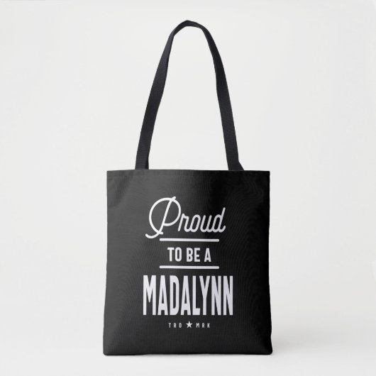Madalynn Gepersonaliseerde naam Birthday Gift Tote Bag (Voorkant)