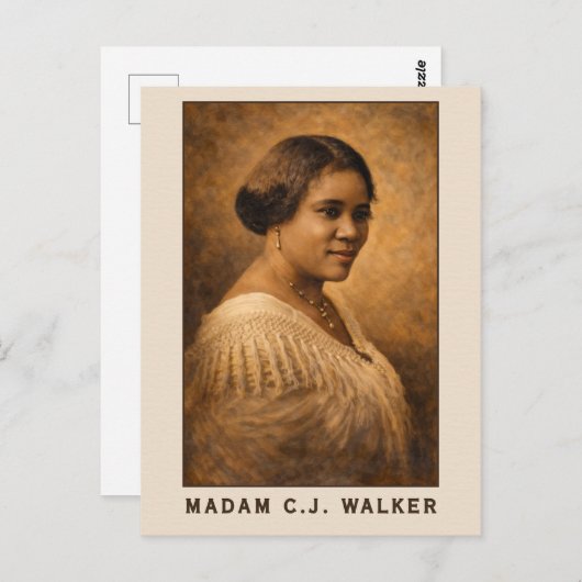 Madam C.J. Walker Portrait Art Briefkaart (Voorkant / Achterkant)