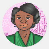 Madam C. J. Walker Ronde Sticker (Voorkant)