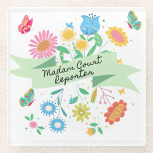 Madam Court Reporter Lente Bloemen Onderzetter