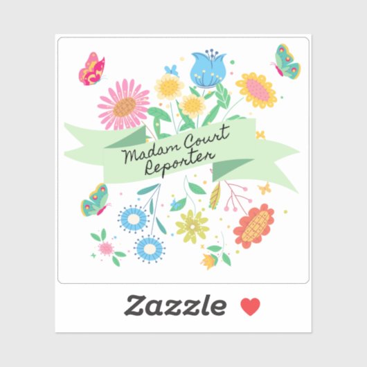 Madam Court Reporter Lente Bloemen Sticker (Vel)