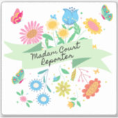 Madam Court Reporter Lente Bloemen Sticker (Voorkant)