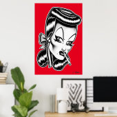 Madam Mars™/Glamour Portrait Poster (Thuiskantoor)