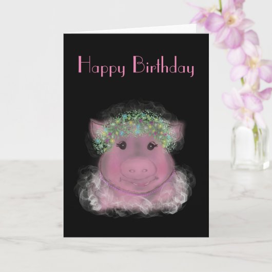Madam Piggy Birthday Kaart (Orchidee)