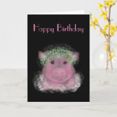 Madam Piggy Birthday  Kaart (Gele Bloem)