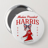 Madam President Harris 2024 Sneaker Meme Ronde Button 4,0 Cm (Voorkant /achterkant)
