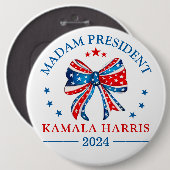 Madam President Kamala Harris Ronde Button 6,0 Cm (Voorkant /achterkant)