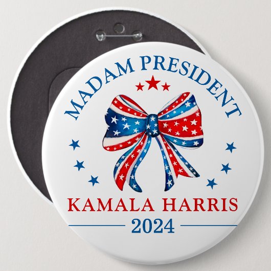 Madam President Kamala Harris Ronde Button 6,0 Cm (Voorkant /achterkant)
