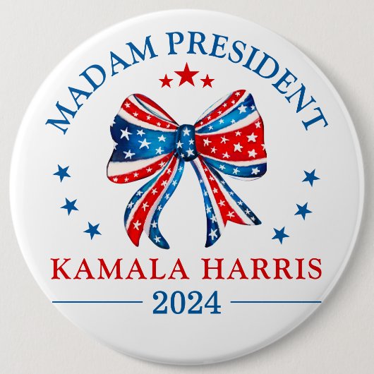 Madam President Kamala Harris Ronde Button 6,0 Cm (Voorkant)