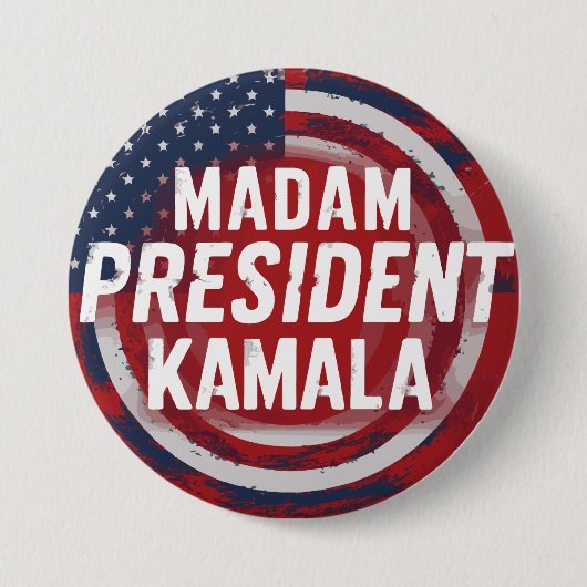 Madam President Kamala Harris Ronde Button 7,6 Cm (Voorkant)