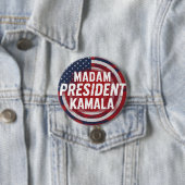 Madam President Kamala Harris Ronde Button 7,6 Cm (In situ)