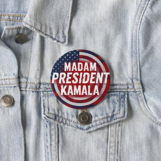Madam President Kamala Harris Ronde Button 7,6 Cm (In situ)