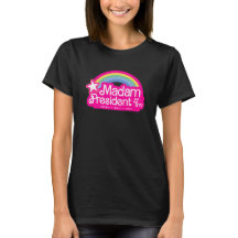 Madam President Kamala Harris T-shirt roze regenbo