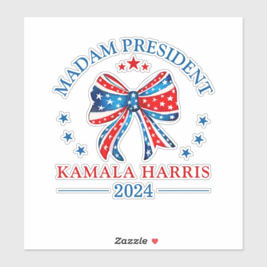 Madam President Kamala Harris Vinyl Cut Sticker (Vel)