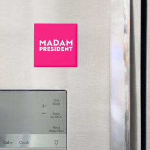Madam President moderne typografie wit heet roze Magneet