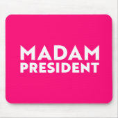 Madam President moderne typografie wit heet roze Muismat (Voorkant)