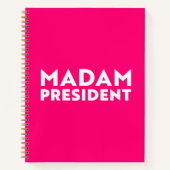 Madam President moderne typografie wit heet roze Notitieboek (Voorkant)