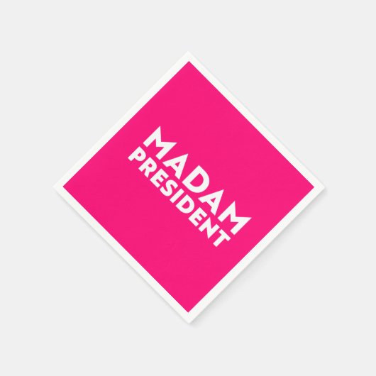 Madam President moderne typografie wit heet roze Servet (Hoek)