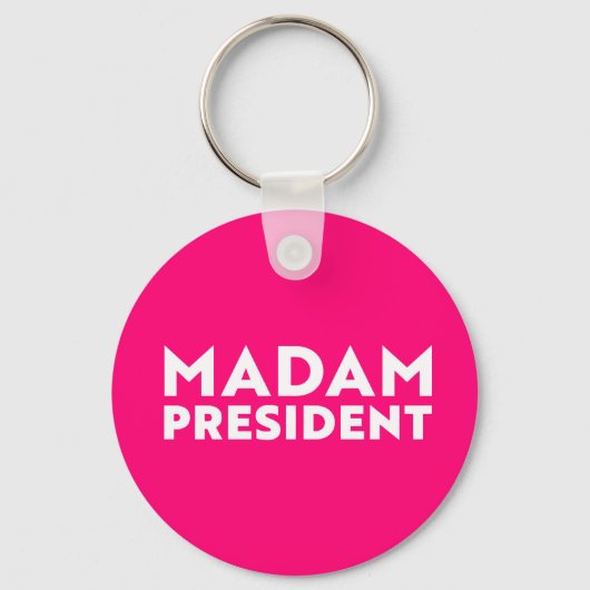 Madam President moderne typografie wit heet roze Sleutelhanger (Voorkant)